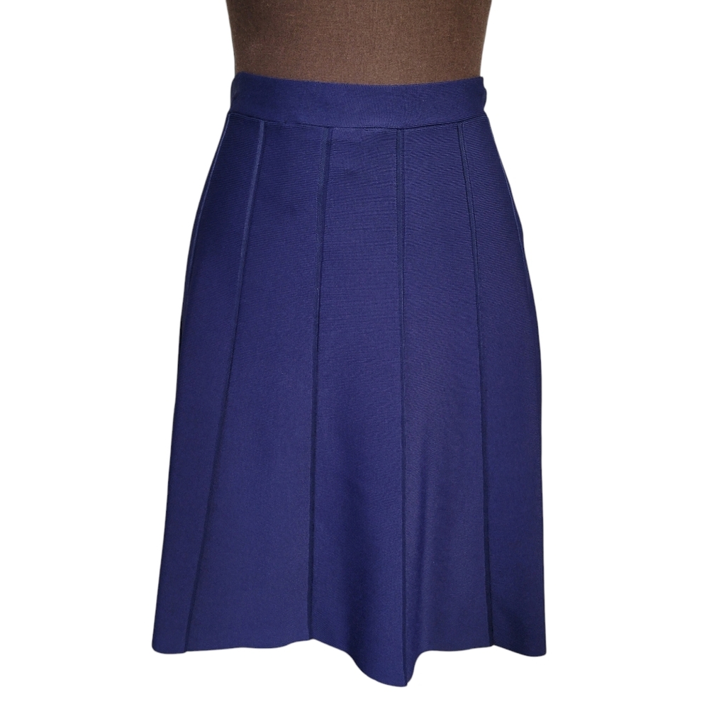 BCBGMAXIZRIA Queeny Skirt Navy Blue Size L Rayon A Line‎ Flowy Stretch